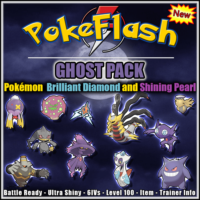 Type Pack GHOST All 18 Pokémon available in Brilliant Diamond and