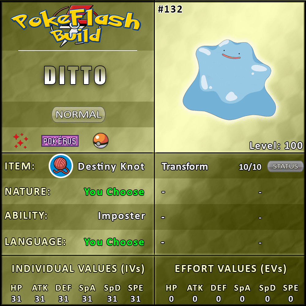 Ditto 6 IV Shiny Japanese Any NATURES ITEMS Pokemon Scarlet & Violet -   Israel