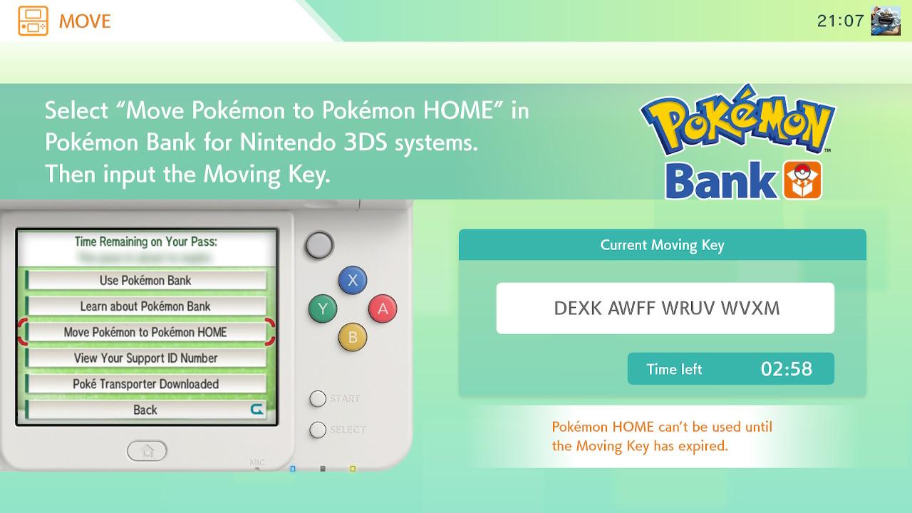 Move Pokémon to Pokémon HOME