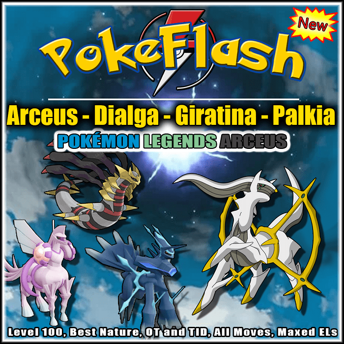 Arceus, Dialga, Giratina and Palkia - Legends Arceus - PokeFlash