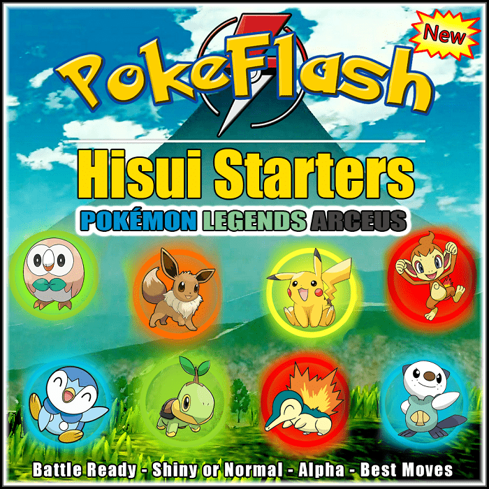 Hisui Starters Legends Arceus Pokeflash 