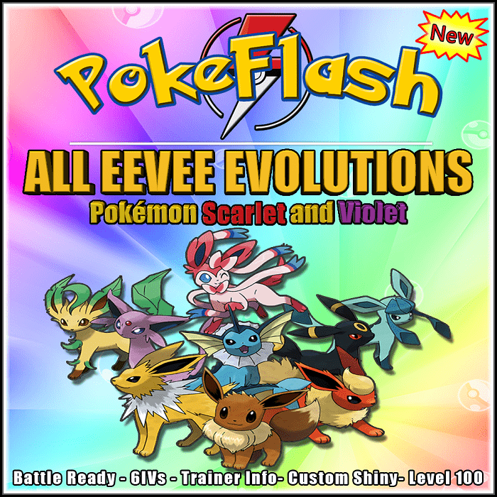 All Eevee Evolutions - Scarlet and Violet - PokeFlash